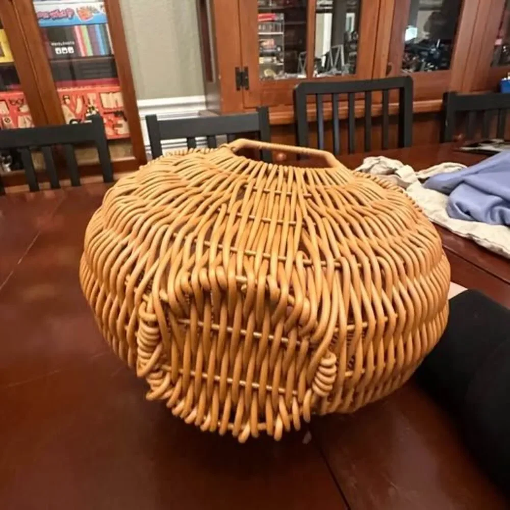 Boho Stule Woven Metal Basket Flower Girl Basket Wedding Supplies